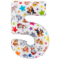 Шар цифра "5", 66см  Щенячий Патруль
