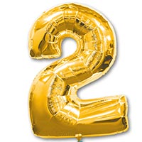 Шар фигура цифра 2 Gold