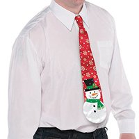 Галстук текстиль Снеговик