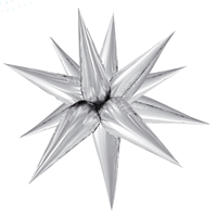 Шарик 3D ЗВЕЗДА 63см Составная Silver