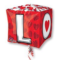 Шар 3D КУБ 15" L-O-V-E
