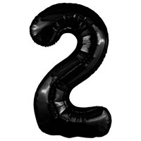 Шар цифра "2", 101см Пастель Black