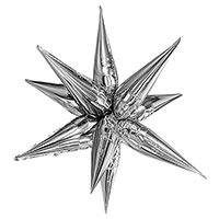 Шар 3D ЗВЕЗДА 66см Составная Silver