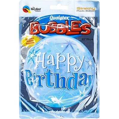 Шар BUBBLE 22" HB Искры синий, 56см