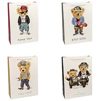 Пакет бум Стильные мишки микс 32х45см