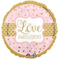Шар 18" 45см Love Горошек розово-золотой