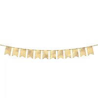 Гирлянда-флажки Полосы фольг золото 6м