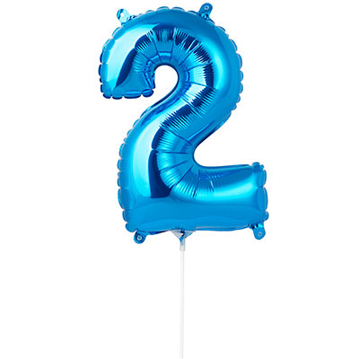 Шар цифра "2", 40см Blue под воздух