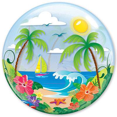 Шар Bubble 22" Тропический рай, 56 см