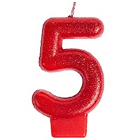 Свеча -цифра Блеск "5" 7,6 см