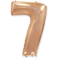 Шарик цифра "7", 101см Rose Gold