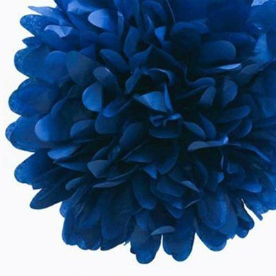 Бумажный помпон темно-синий 15 см