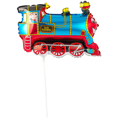 Шарики из фольги Шар Мини фигура Поезд голубой