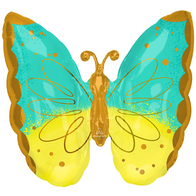 Шарики из фольги Шар фигура Бабочка MintYellow