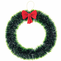 Новый год Венок Рождественский зеленый бант/G 1501-6754