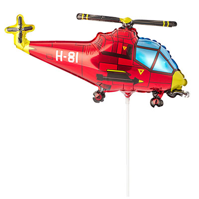 Шарики из фольги Шар мини-фигура Вертолет красный