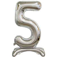 Шар цифра "5", 76см Silver под воздух