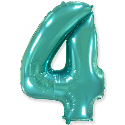 Шарик цифра "4", 101см Tiffany