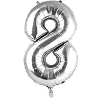 Шар цифра "8", 101см Silver