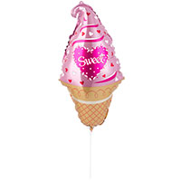 Шар мини фируга Мороженое рожок розовый