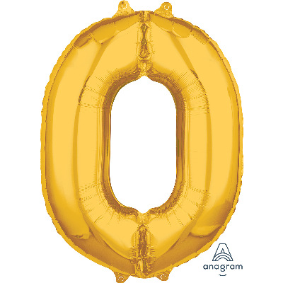 Шар фигура цифра "0", 66см Gold