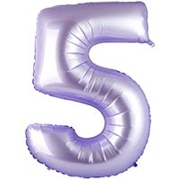 Шар цифра "5", 102см Сатин Lilac