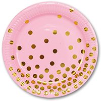 Тарелки бум Горошек золотой 17см, 6шт