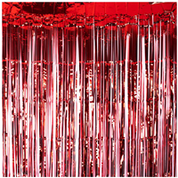 Занавес фольгированный красный 1х2м