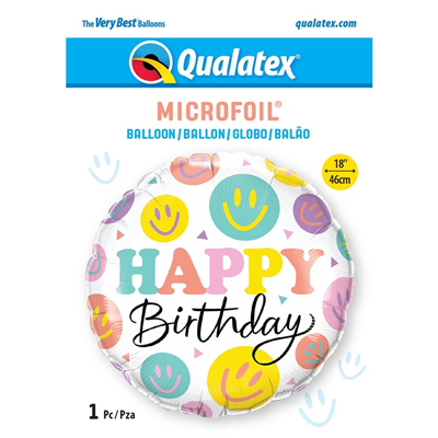 Шарик 45см HB Смайлики разноцветные