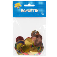Конфетти фольга Круги, ассорти, 2,5см