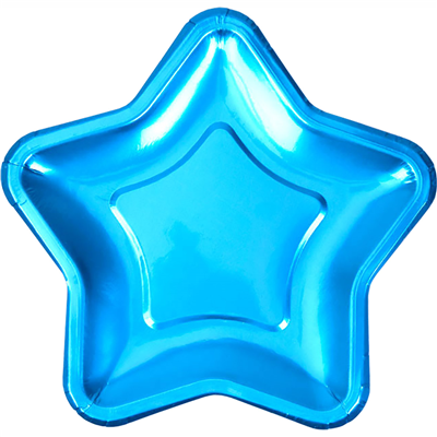 Тарелки Тарелки блестящие Звезда голубая, 8 штук
