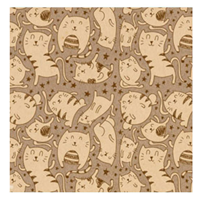 Бумага упак Крафт Котики 70х100см