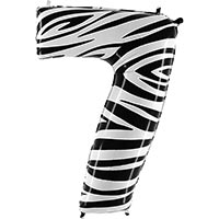 Шар цифра "7", 101см Zebra