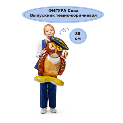 Шар фигура Сова Выпускник, под воздух