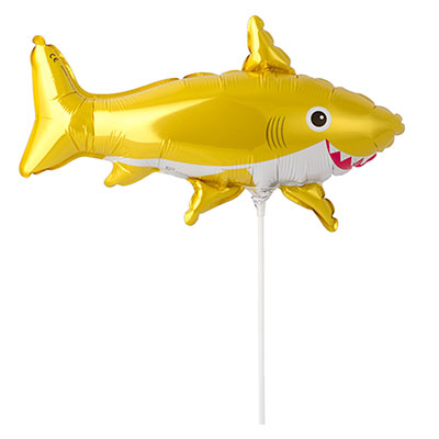 Шарики из фольги Шар Мини фигура Акула весёлая желтая