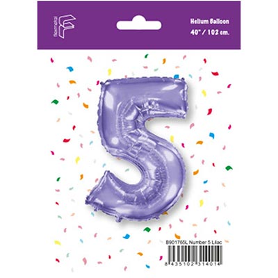Шар цифра 5 101см Lilac