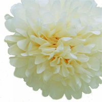 Бумажный помпон кремовый 15 см