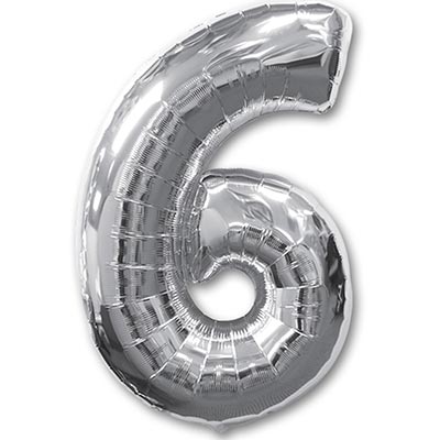 Шар фигура цифра 6 Silver