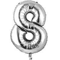 Шар цифра "8", 66см Silver