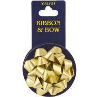 Бант звезда + Лента сатин золотой