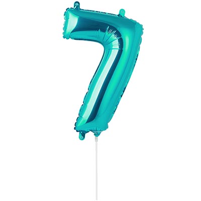 Шарики из фольги Шар цифра "7" 40см Turquoise под воздух