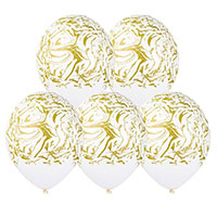Шары 35см Мрамор белый/золотой