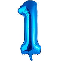 Шар цифра "1", 101см Blue