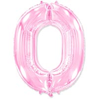 Шарик цифра "0", 101см Pink
