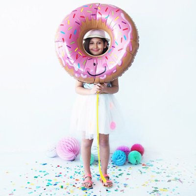 Шар фигура Пончик в глазури розовой