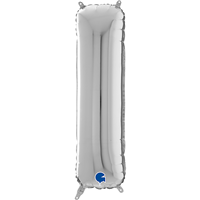 Шар буква "I", 66см Silver