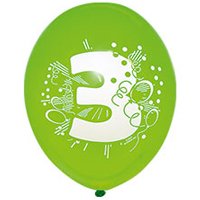 Шары с рисунком цифра "3" 30см, 5шт