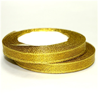 Лента тканная 10ммх23м золотая