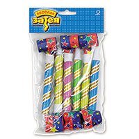 Язык-гудок с мундштуком 6шт в полоску