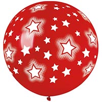 Шар 101 см Звезды космические на красном